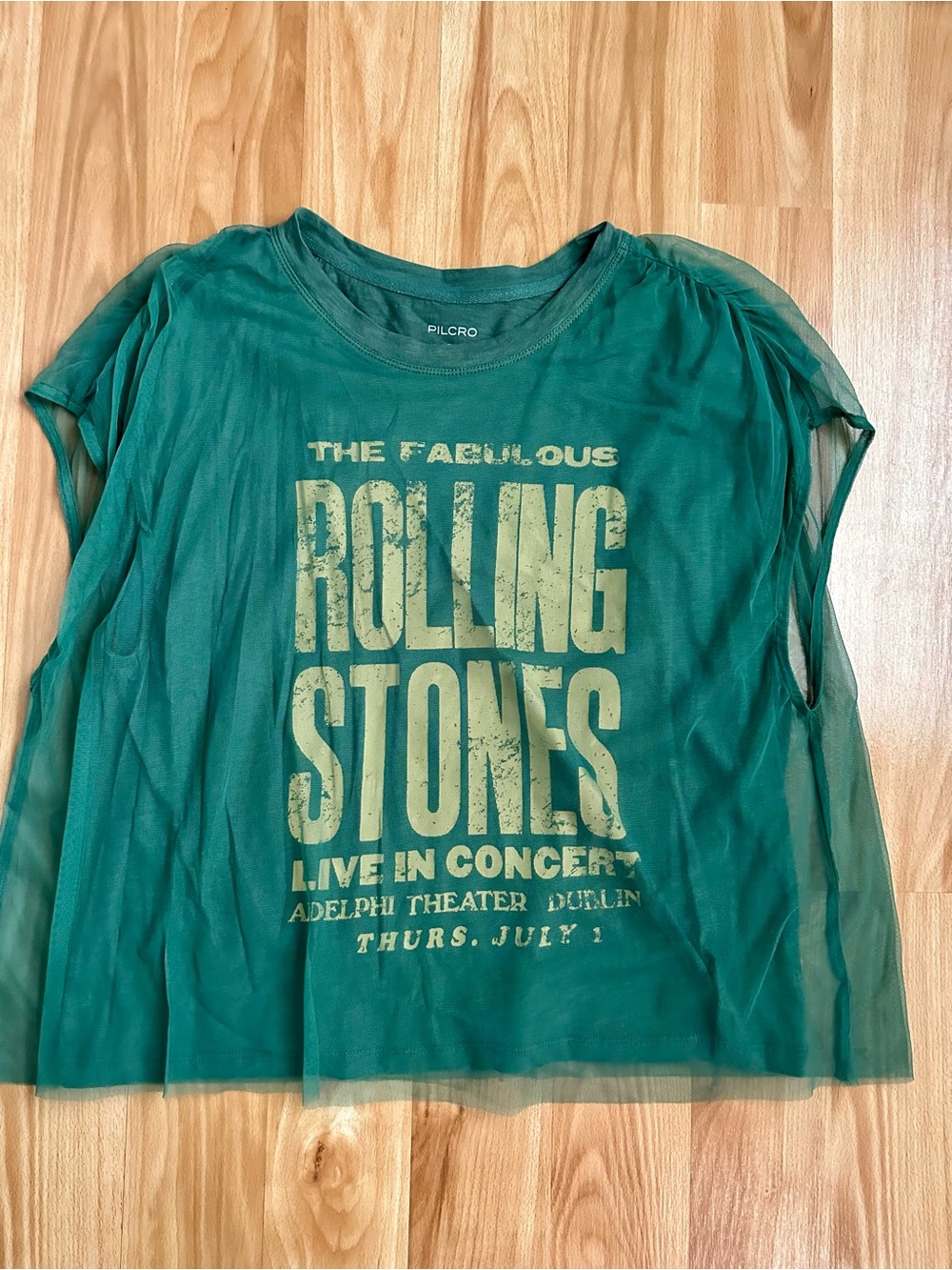 Pilcro Green Rolling Stones Graphic Tee from Anthropologie